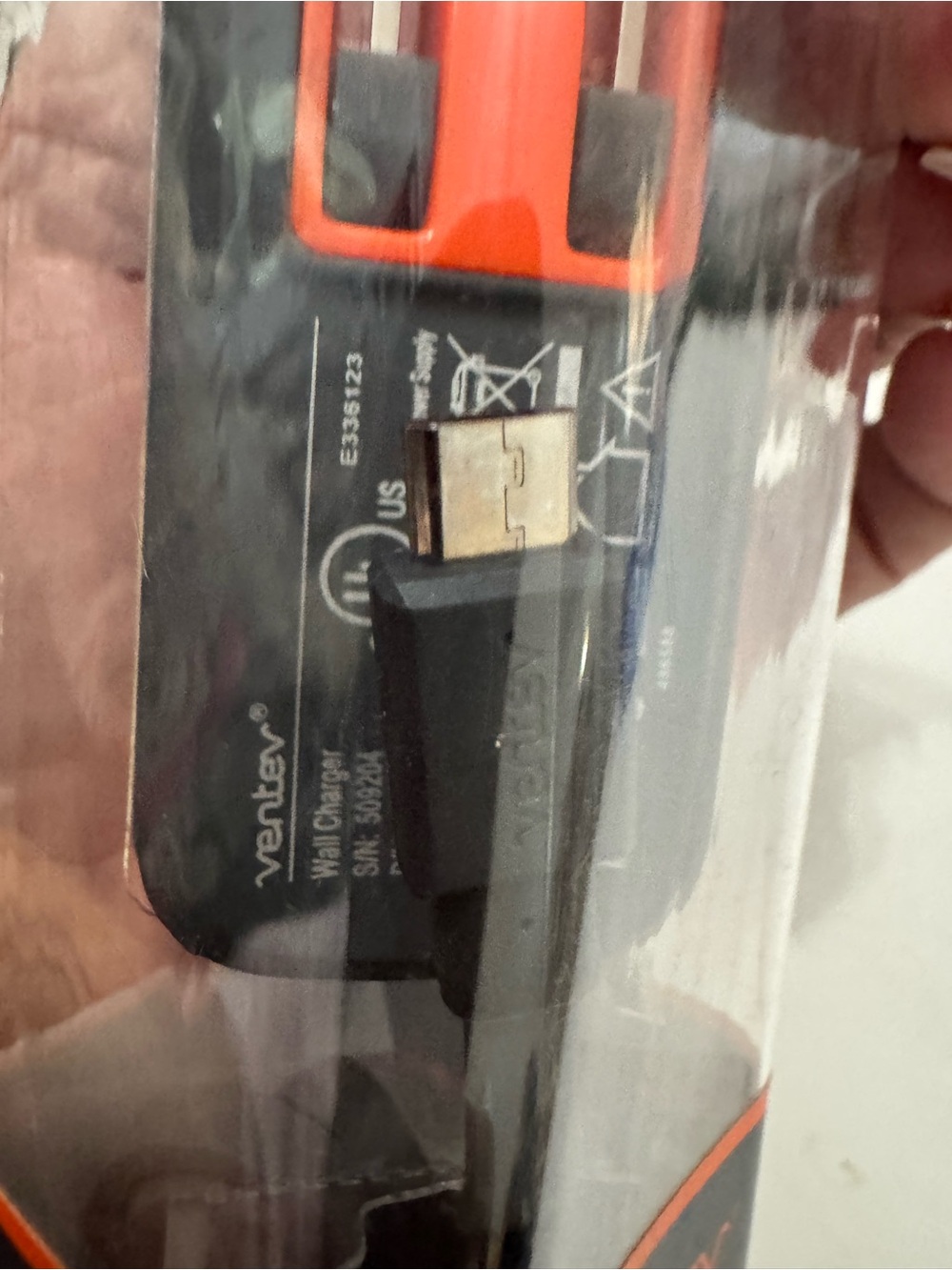 Venbter Orange and Black Micro USB Car Charger
